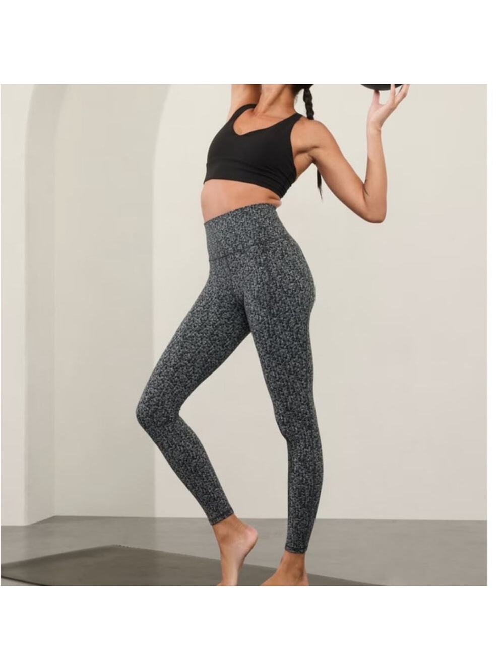 Athleta Women Salutation Stash Textured Tight Tweed Flint SP